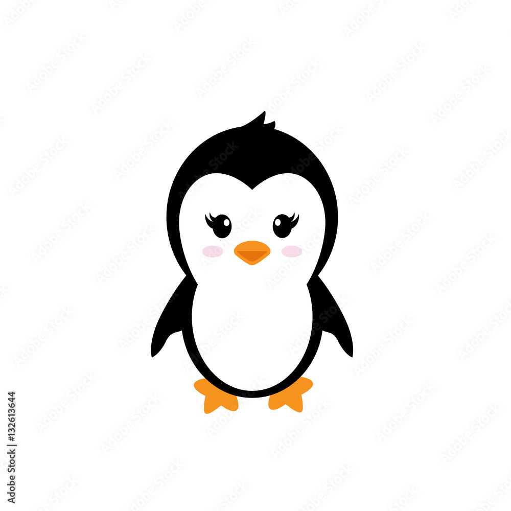 cartoon cute penguin girl Stock Vector | Adobe Stock, image size:1000x1000