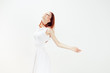 © SHOTPRIME STUDIO - girl in white dress, white background