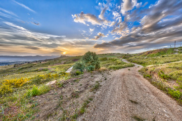 Sticker - Road through Mediterranean landscape on the island of Cyprus