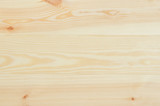 Fototapeta  - Fresh knotted pine wood planks background top view. Visible texture with natural patterns.