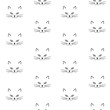 black muzzle cat pattern face head seamless vector
