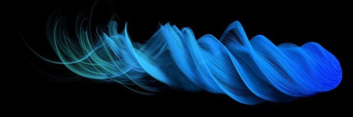 Wall Mural - 3d abstract with blue lines. comet form version