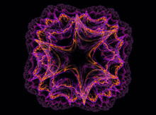 Fractal Like A Flower On Black Background. Computer Generated Graphics.