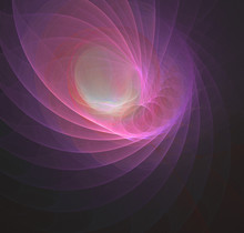 Fractal In The Form Of A Swirling Flower Or Feather In Gentle Pink Tones. Computer Generated Graphics.