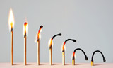 Fototapeta Przestrzenne - Concept of different phases in human life. Abstract image with burning matches