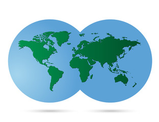 Wall Mural - earth map and globe detail vector illustration, white background
