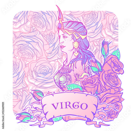 Beautiful Woman With A Decorative Flower Frame Seamless Beautiful Woman With A Decorative Flower Frame Seamless