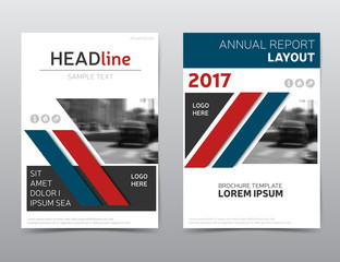 Wall Mural - Red and blue brochure design, annual report cover, flyer template. Leaflet layout. Presentation template in a4 size, eps 10