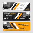 © Yochanan - Yellow horizontal business banner templates. Vector corporate identity design, modern technology background layout, eps10