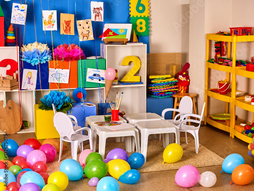 Kindergarten Interior Decoration Child Picture On Wall