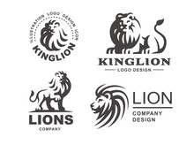 Lion Logo Set - Vector Illustration, Emblem Design