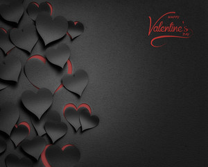 Wall Mural - paper hearts , happy valentine's day - 3d romantic card / background ( love , valentine )