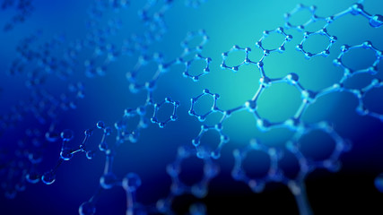 Wall Mural - 3d illustration of glass molecules. atoms connection concept. abstract science background.