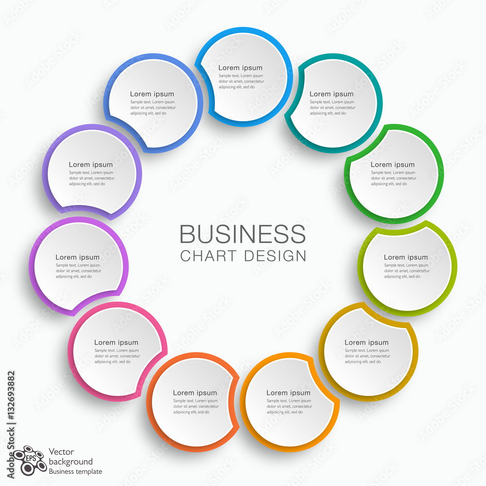 Business Chart Design 11-Step #Vector Graphic - obrazy, fototapety, plakaty 