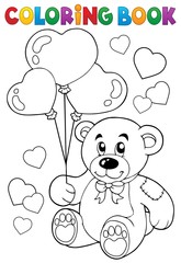 Canvas Print - Coloring book Valentine theme 7