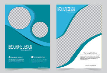 Brochure template, Flyer design blue template