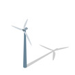 Wind turbin. Isolated on white background. Vector illustration.