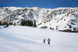 Children exploring a ski mountain in Montana.