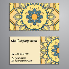 Invitation, business card or banner with text template. Round fl