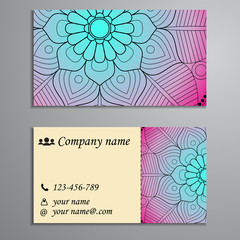 Invitation, business card or banner with text template. Round fl