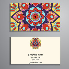 Invitation, business card or banner with text template. Round fl