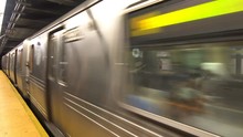 Fast Passing New York City Subway Train
