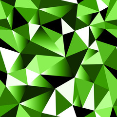 Abstract green gradient geometric rumpled triangular seamless low poly style background