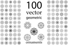 100 Set Abstract Geometric Mandala Round Ornament