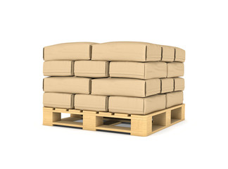 Wall Mural - Rendering of large paper bags rest on pallet