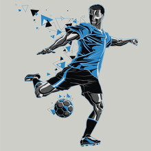 Soccer Player With A Graphic Trail