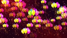 HD Loopable Background With Nice Flying Balloons
