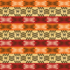 Wall Mural - Ethnic motif. Striped african seamless pattern