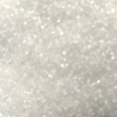 Wall Mural - silver glitter bokeh from fresh snow abstract texture background