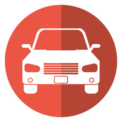 Sticker - car sedan vehicle transport icon shadow vector illustration eps 10