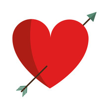 Heart With Arrow Love Valentine Vector Illustration Eps 10