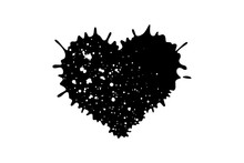 Heart Shaped Paint Splatter, Vector Illustration 