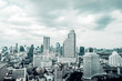 Cityscape view of Bangkok Thailand with sky and cloud