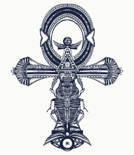 Ankh Tattoo, Ancient Egyptian Cross T-shirt Design