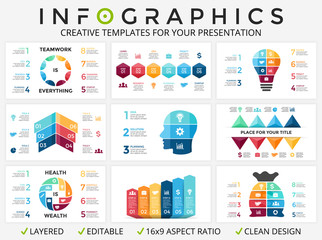 Wall Mural - Vector arrows infographic, cycle diagram, graph, presentation chart. Business concept with options, parts, steps, processes.