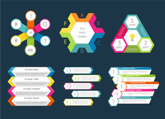 Poster - Abstract infographics element set isolated vector illustration. Abstract geometric template, workflow layout, business steps or processes. Business infographics element for presentation diagram graph