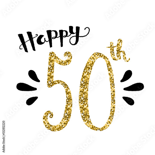 Happy 50th Birthday Card Stock Vector Adobe Stock