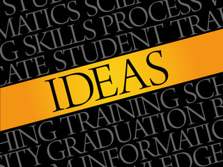 IDEAS word cloud collage, education concept background