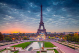 Fototapeta Paryż - Paris. Cityscape image of Paris, France with the Eiffel Tower during sunrise.