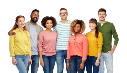 Wall Mural - international group of happy smiling people
