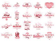 Happy Valentines Day Typography. Vector Design.