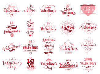 happy valentines day typography. vector design.