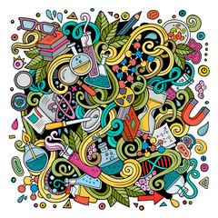 Wall Mural - cartoon cute doodles science illustration