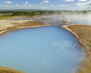 Wall Mural - General view of the valley of geysers in Iceland