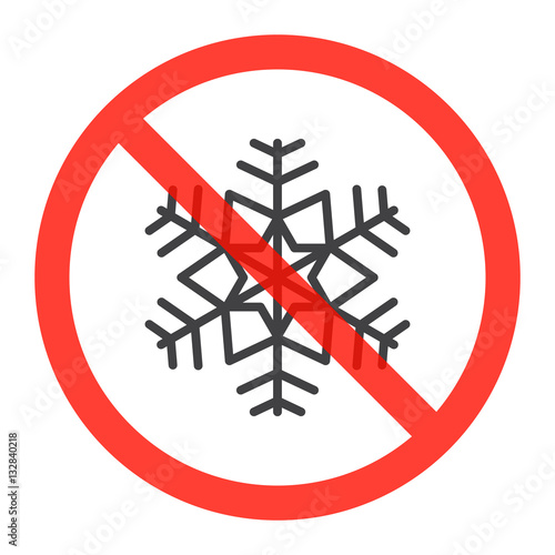 Логотип оттаявший. Знак не замораживать. Пиктограмма не замораживать. Запрещающие знаки зимой. Зачеркнутая Снежинка.