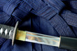blue hakama and Japanese katana sword Sports